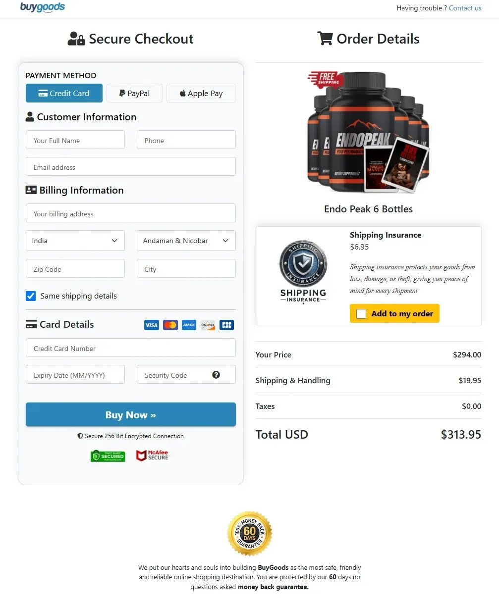 endopeak endopeak-secure-checkout-page